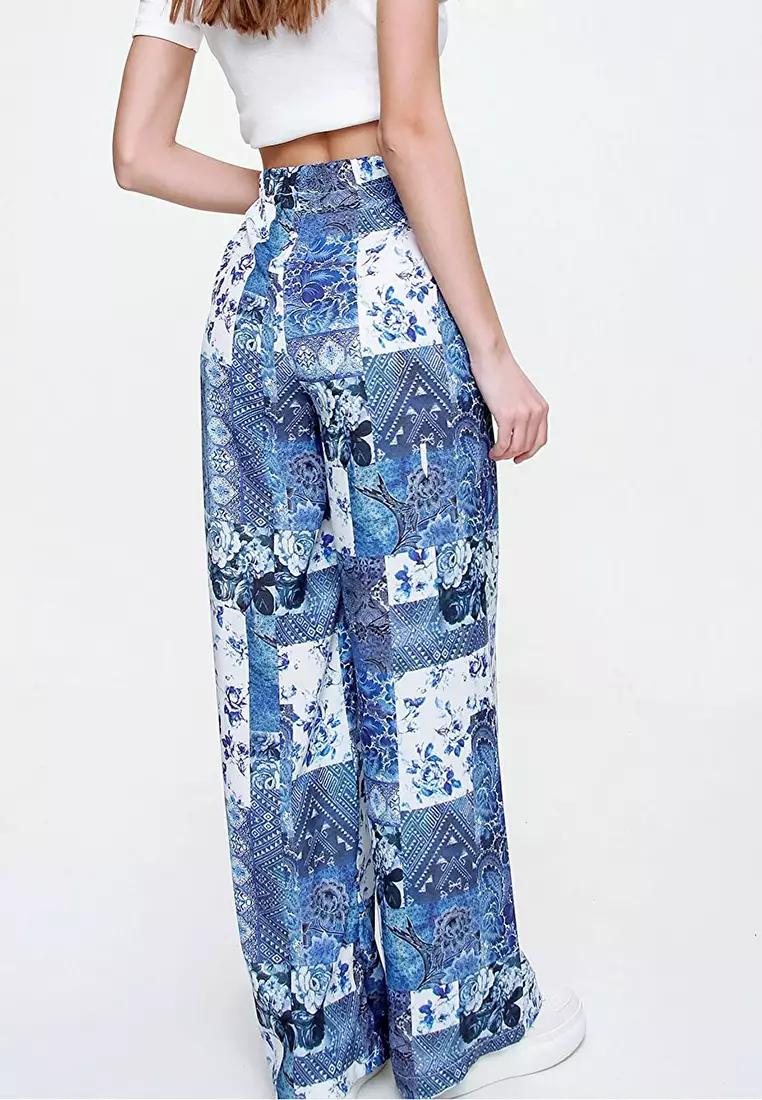 Buy Alacati Elastic Waist Pants in Blue 2024 Online