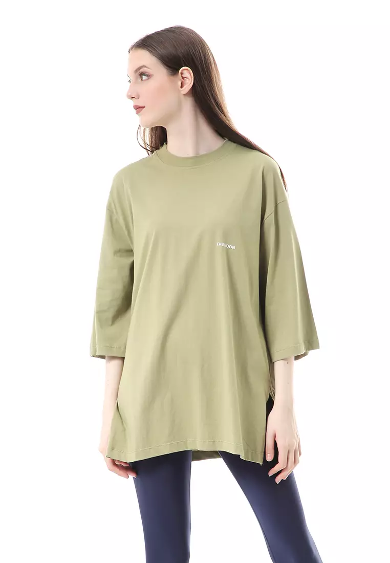 Wina Kaos Atasan Wanita Polos Basic Oversize - Sage Green