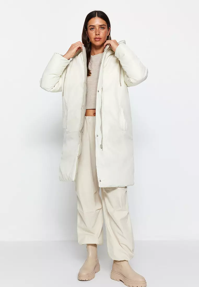 Mink-Stone Double-Sided Regular Fit Hooded Water Repellent Long Down Coat Twoaw23Mo52