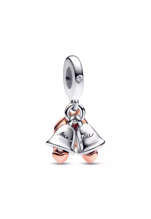 Two-tone Wedding Bells Double Dangle Charm