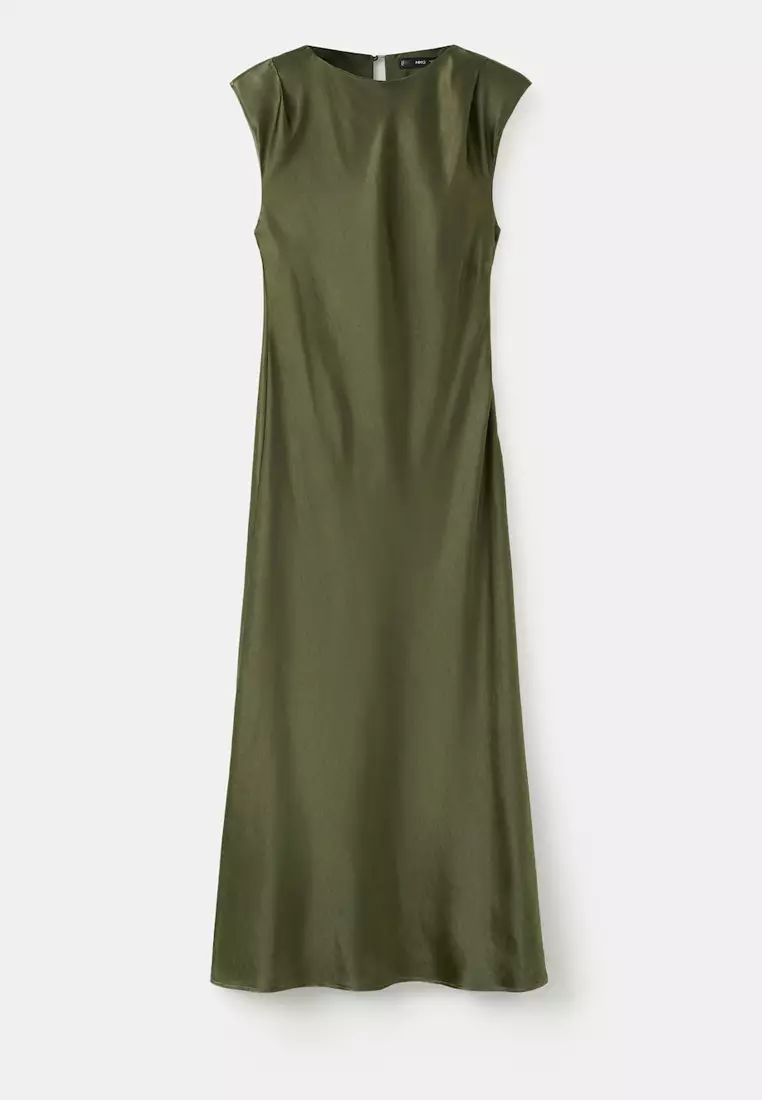 Satin Shoulder Pad Dress