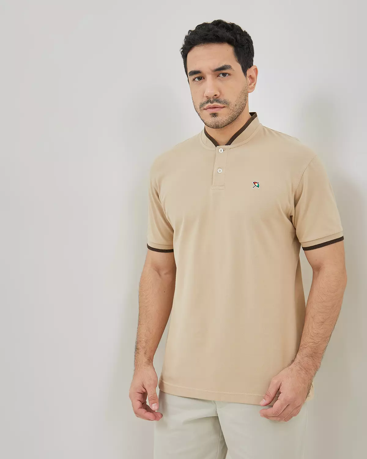 MEN'S CREAM SHORT SLEEVE POLO SHIRT