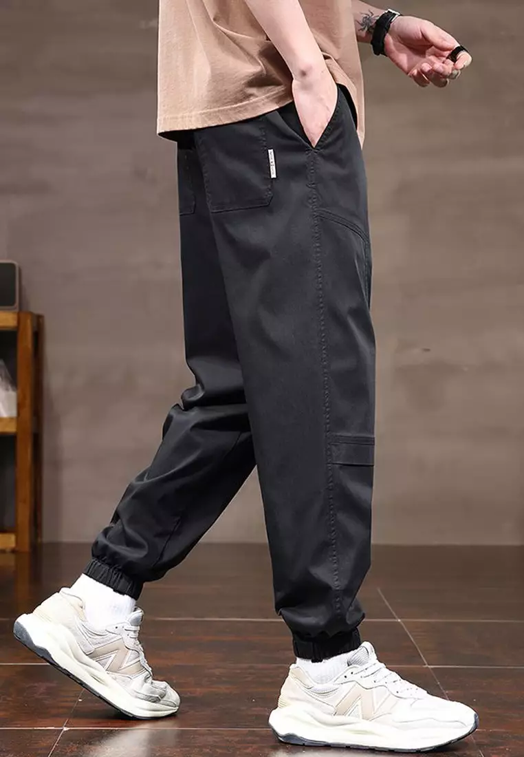 抽繩休閒束腳褲