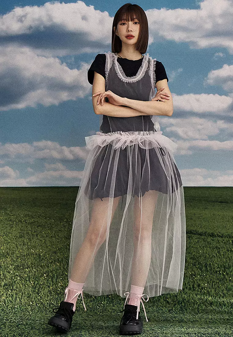 Frill Sheer Dress