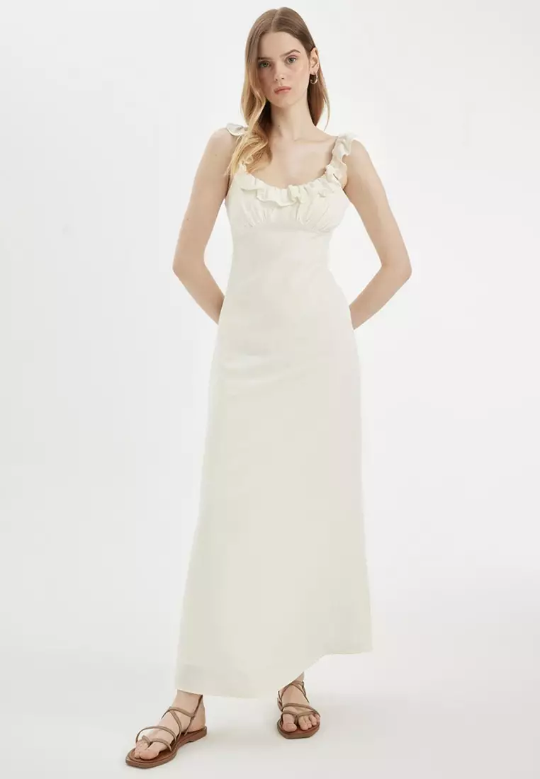 A-Line Ruffle Maxi Dress