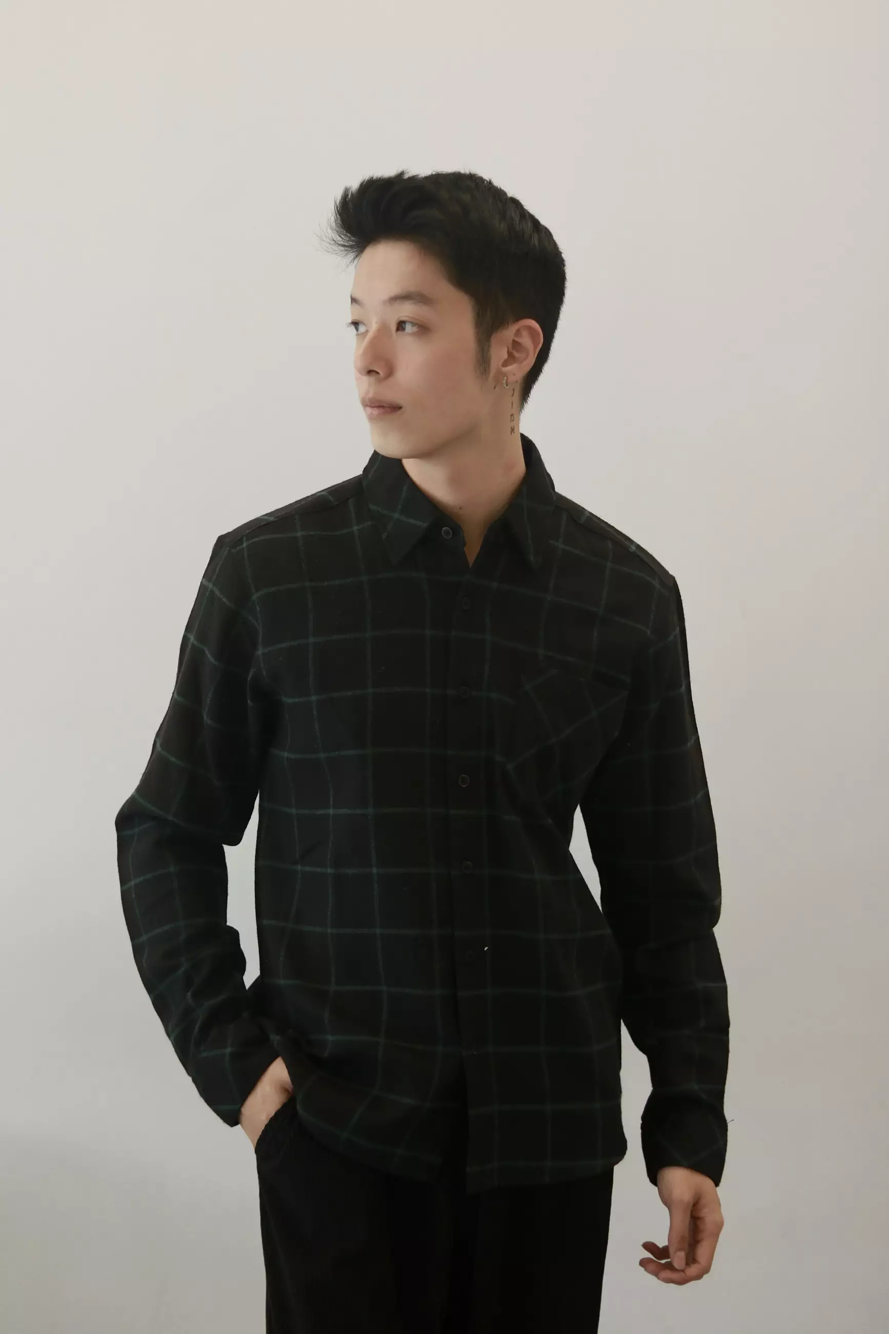 Kale Keano Green / Kemeja Flanel Pria Lengan Panjang