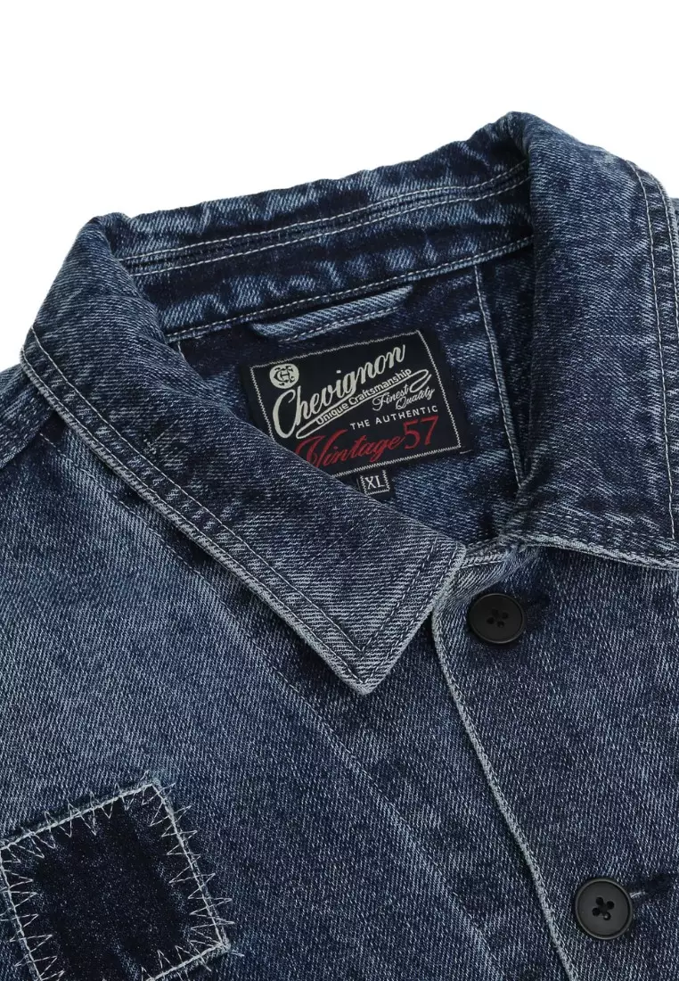 V57 靛藍復古洗襯衫外套