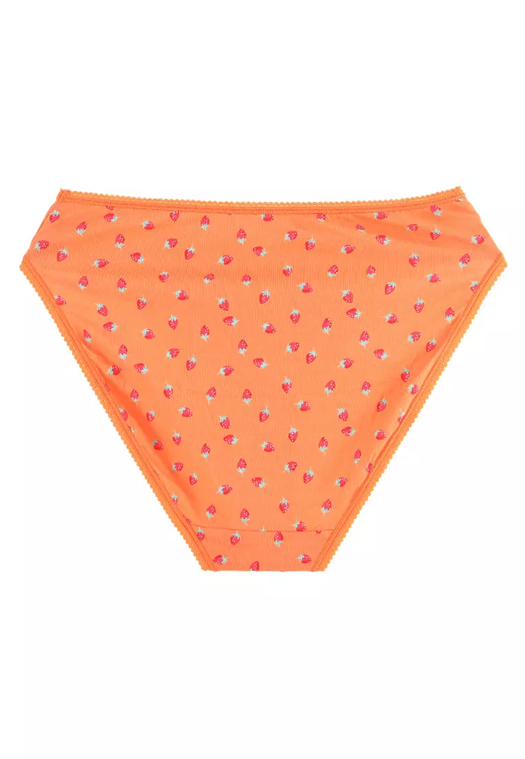 5pk Cotton Lycra High Leg Knickers