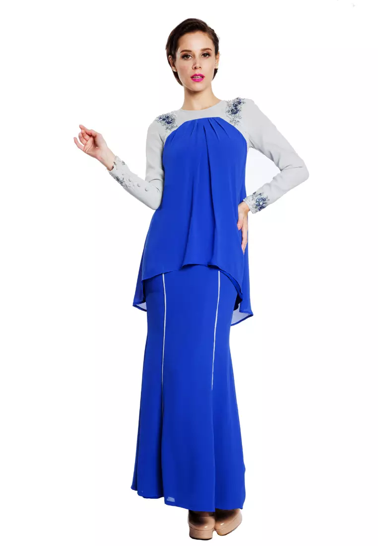 Buy RINA NICHIE COUTURE Falisha Kurung Modern in Blue Online | ZALORA ...