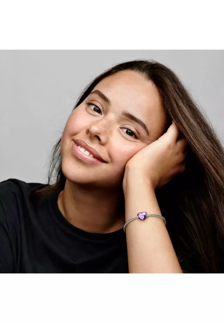 Metallic Purple Heart Charm