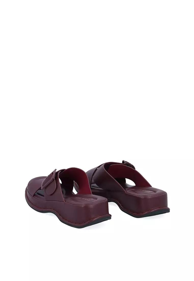 Maroon CR Juno Cross Sandals