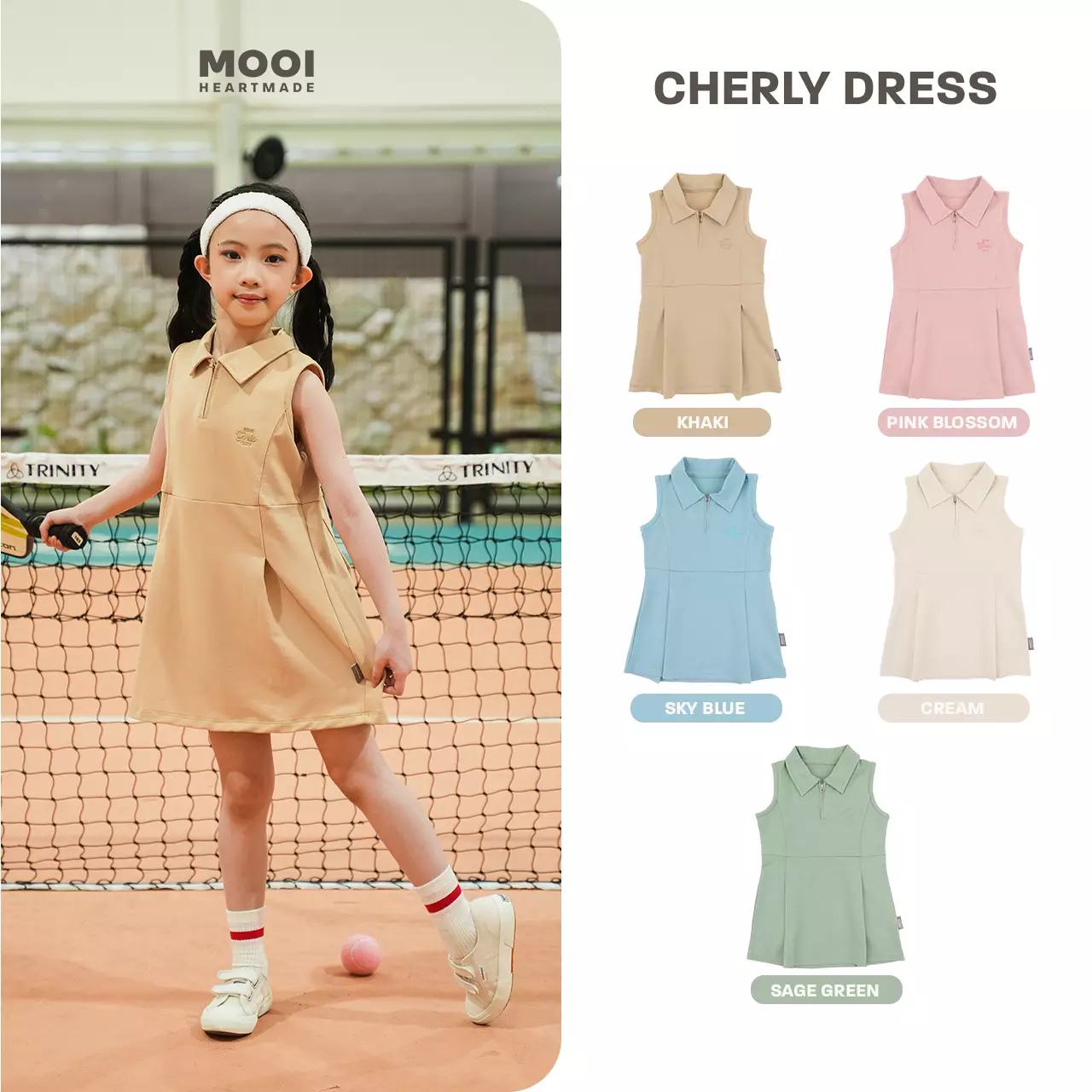 Mooi Dress Anak Perempuan Cherly Dress - Cream