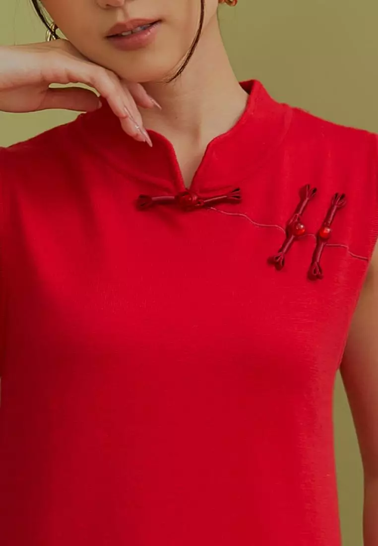 Falsya Cheongsam Dress in Red