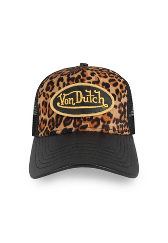 Von Dutch 黑色 Von Dutch 豹紋馬毛鴨舌帽 B2DDBACA5B5212GS_1