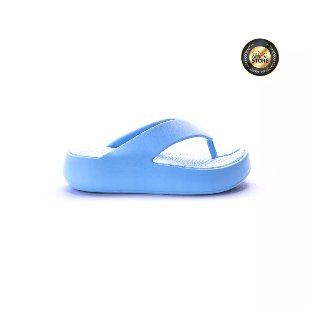 ZANDILAC - SANDAL WANITA DEWASA CH210315WD sandal japit wedges full karet BIRU LAUT