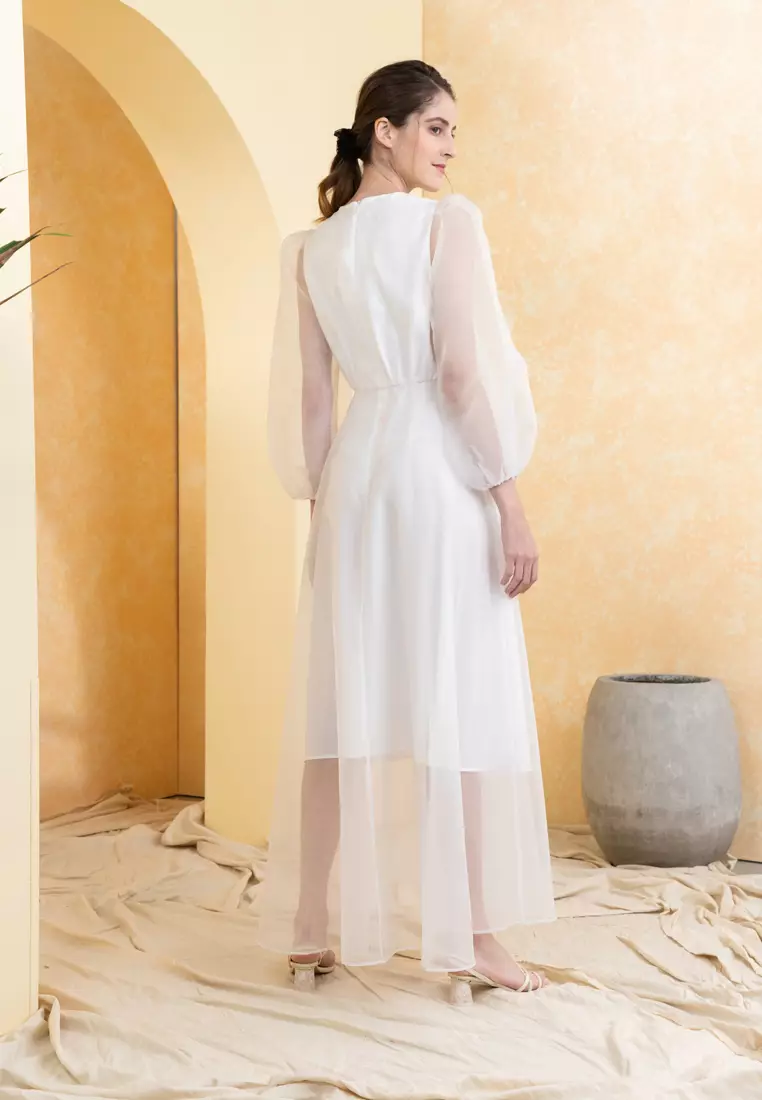 Maxi dress with sleeves for wedding on sale