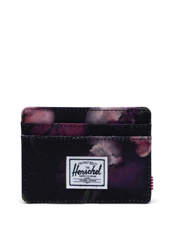 Herschel black Herschel Charlie RFID Watercolour Iris Wallet DE5B9AC88F9636GS_1