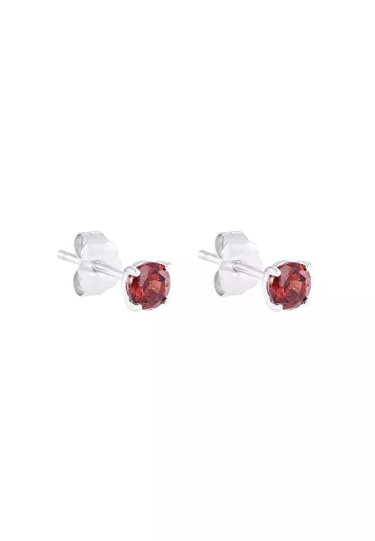 HABIB Garnet Gemstone Earrings in 375/9K White Gold 456980422(WG)-GARN