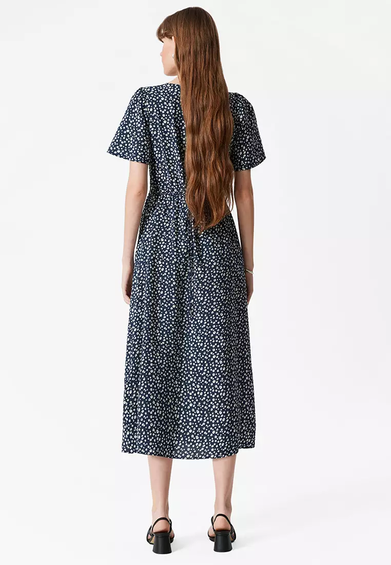 V-Neck Midi Dress