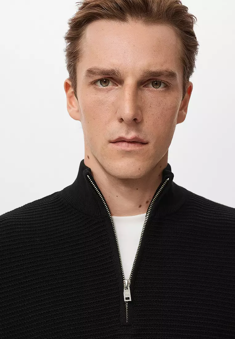 Cotton Sweater With Neck Zip