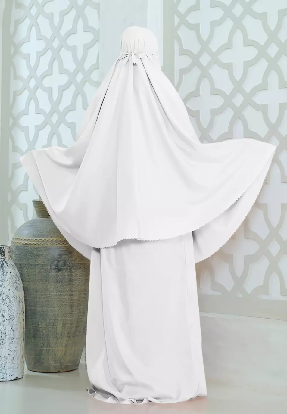 Zelena - Mukena Basic Sabira Lasercut 2in1 Prayer Set - Dewasa