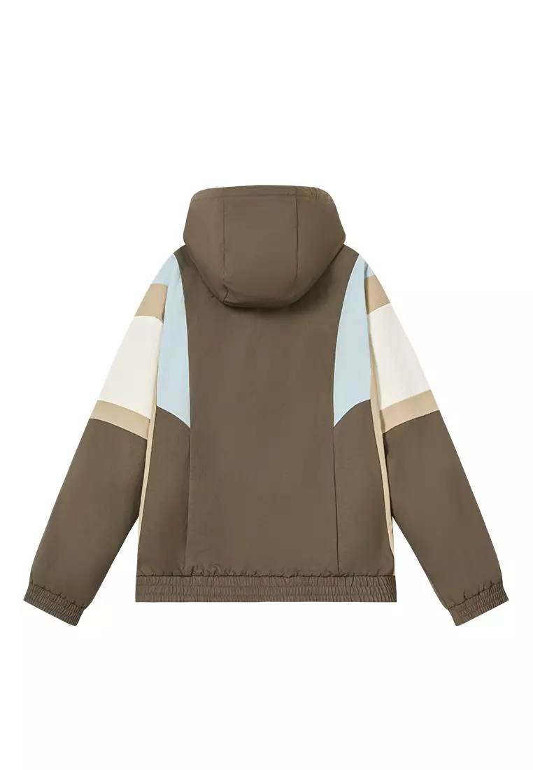 MEN'S LOGO LOOSE FIT COLOR BLOCKS HOODED JACKET