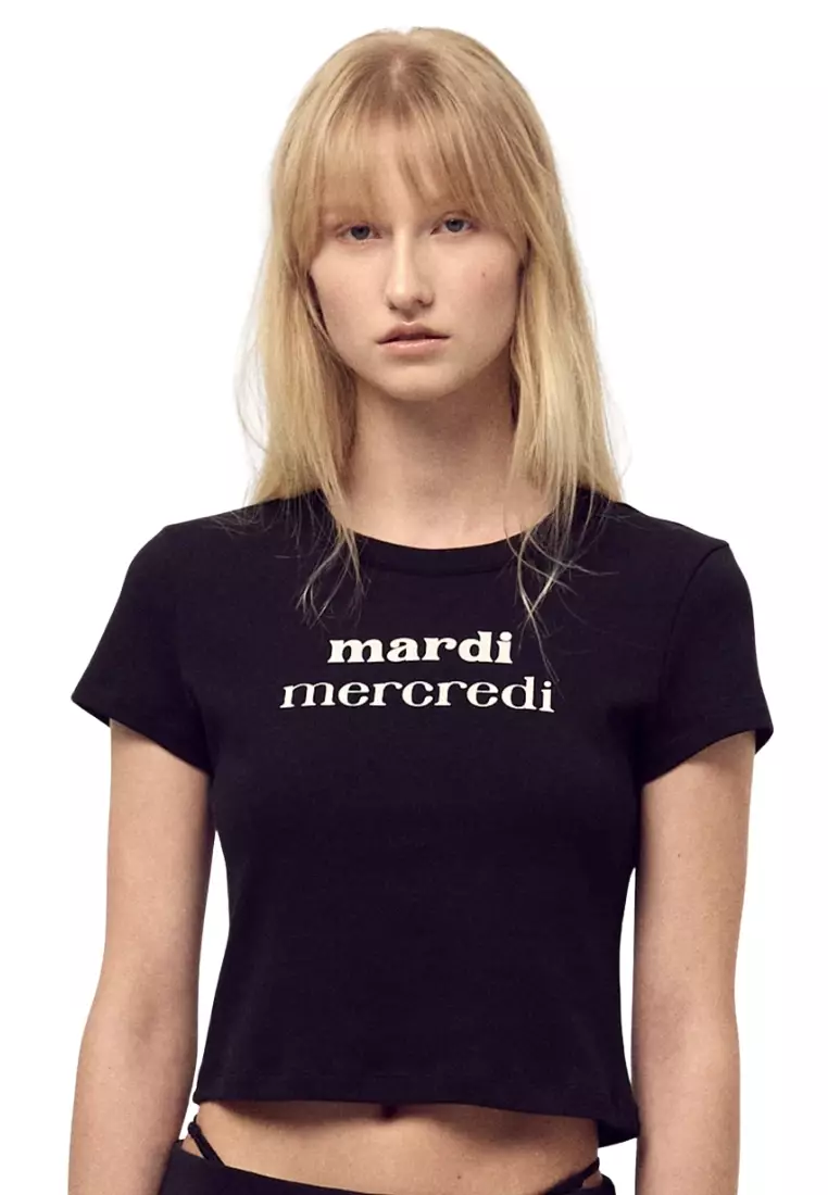 Jual Mardi Mercredi Cropped Fitted Tshirt Double Logo