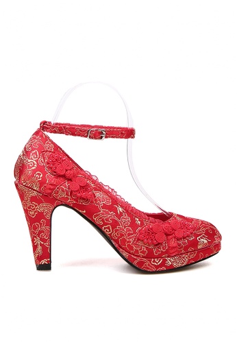 Twenty Eight Shoes red VANSA 8cm Dragon And Phoenix Embroidered Bridal Shoes VSW-P552636A 82ACFSH997F921GS_1