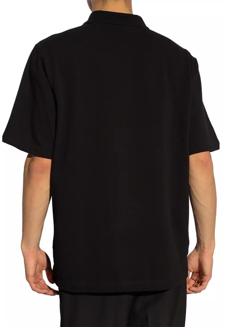 Equestrian Knight Cotton Polo Tee in Black