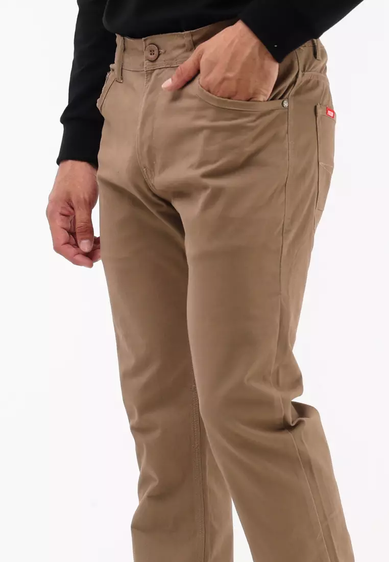 Colored Long Pants Slim Tapered Stretch