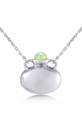 Majade Jewelry green and silver MAJADE - Bottle Amphora Vessel Peridot 925 Silver Necklace 63663AC19E8666GS_1
