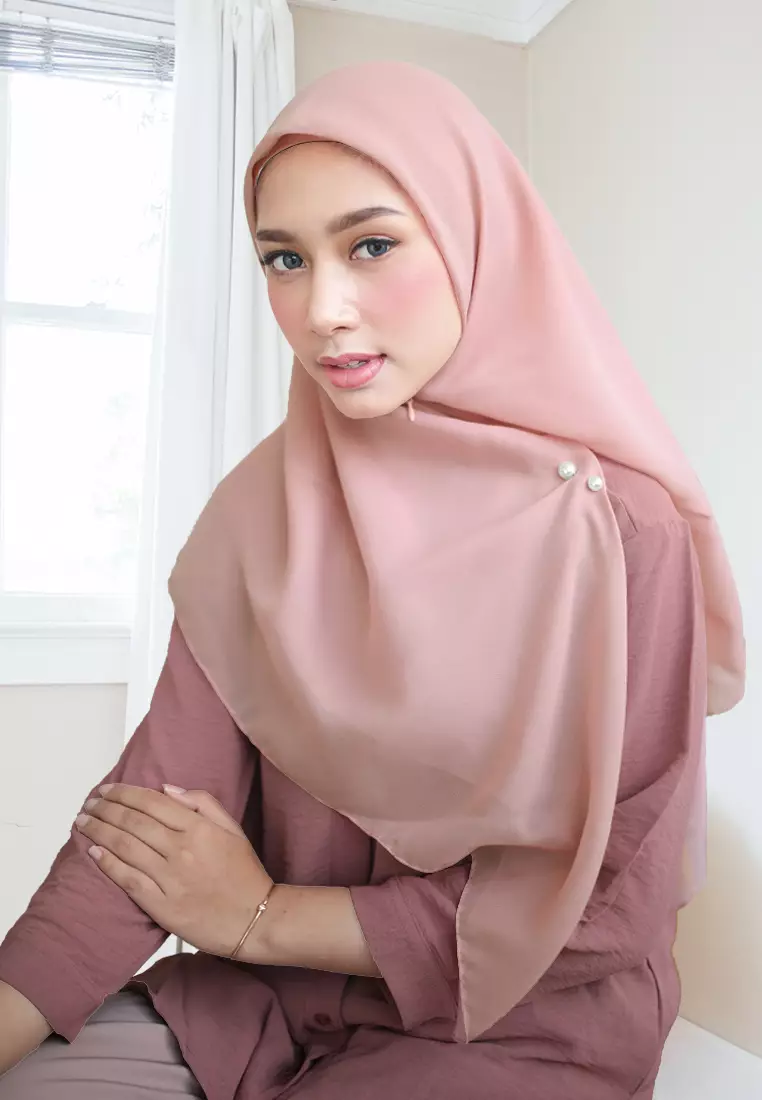 Cotton Bee - Shanara Instan | Hijab Segiempat Resleting - Romance Rose