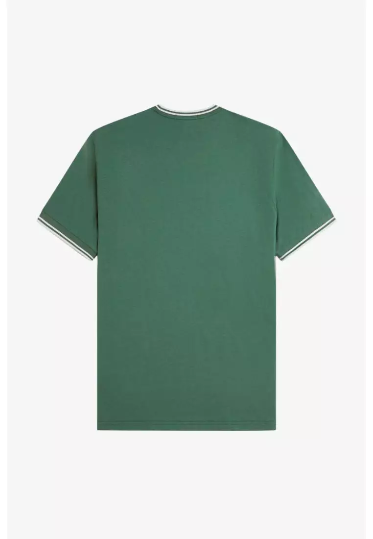 Fred Perry M1588  Twin Tipped T-Shirt (Sport Green / Track Blue / Track Blue)