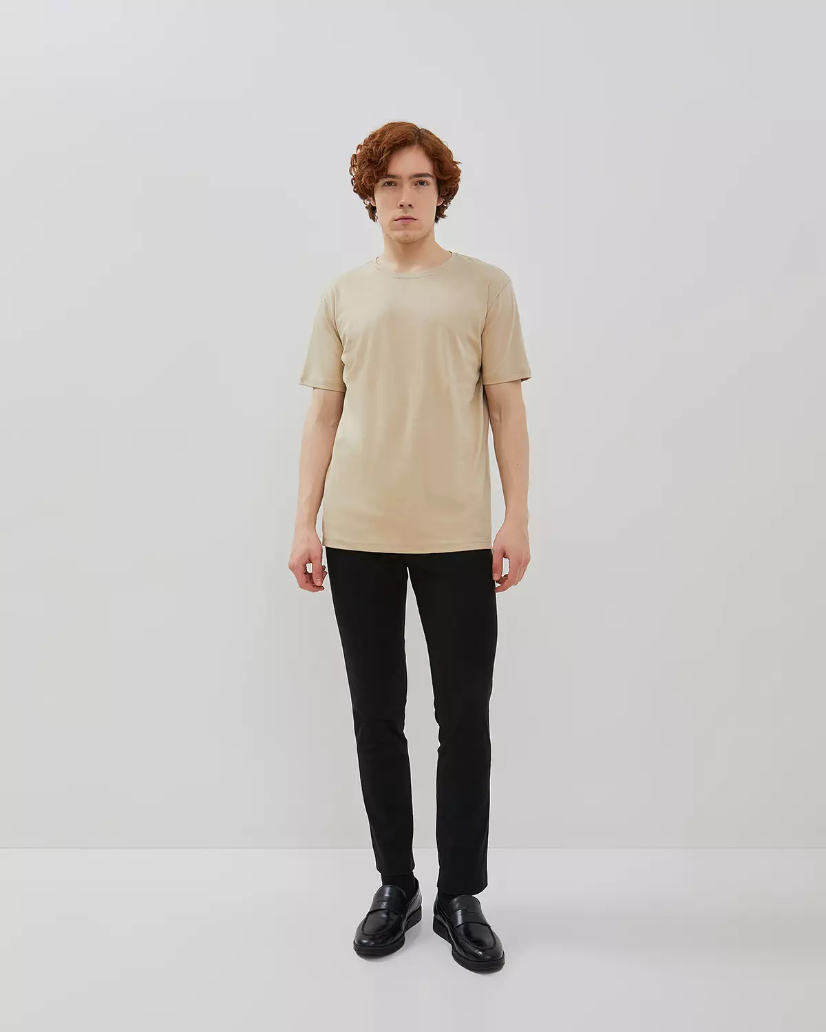 MEN'S BEIGE COTTON AIR T-SHIRT