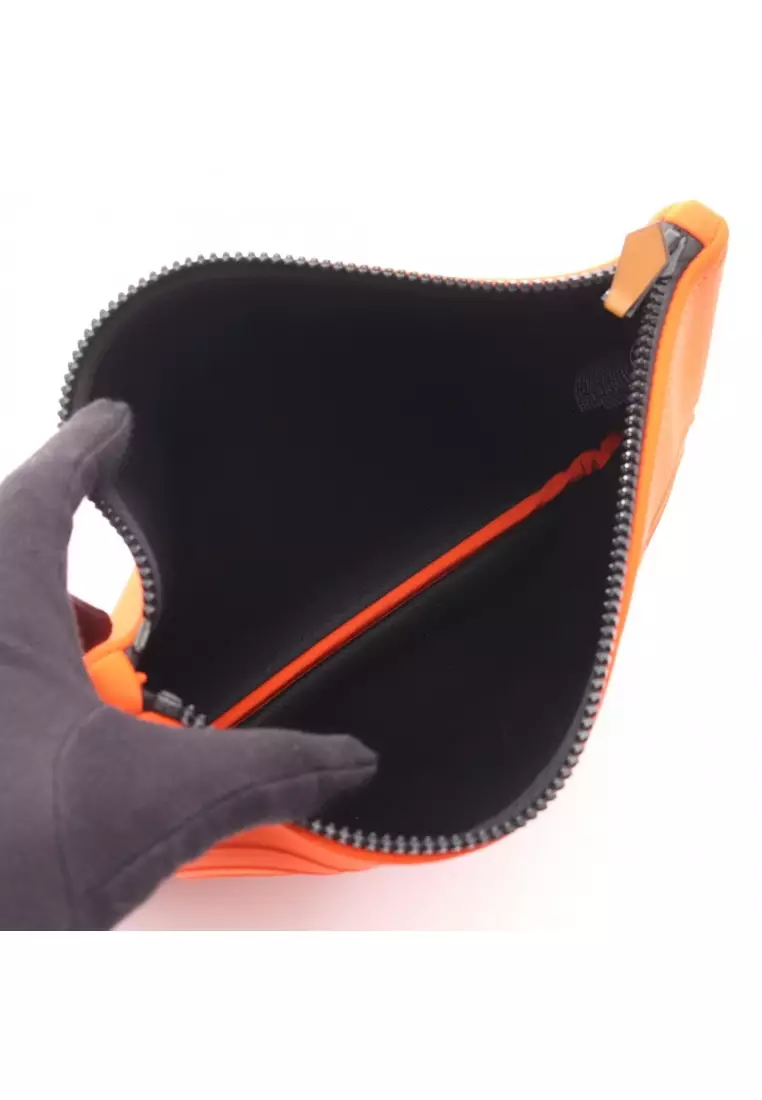 Pre-Loved Hermès neoban Mailon Malang MM Pouch Nylon orange black hardware