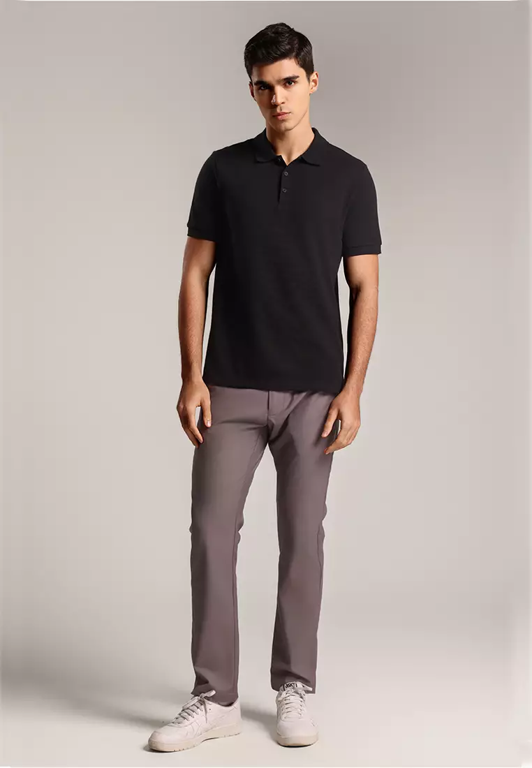 MOC - Kaos Polo Pria Lengan Pendek Dawin - Black