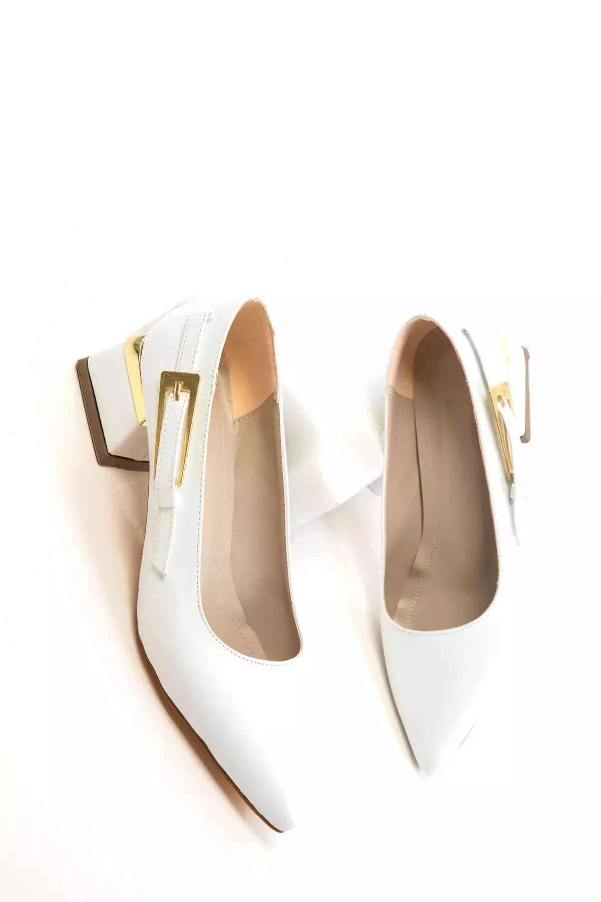 White Women's Classic Heeled Shoes 20366