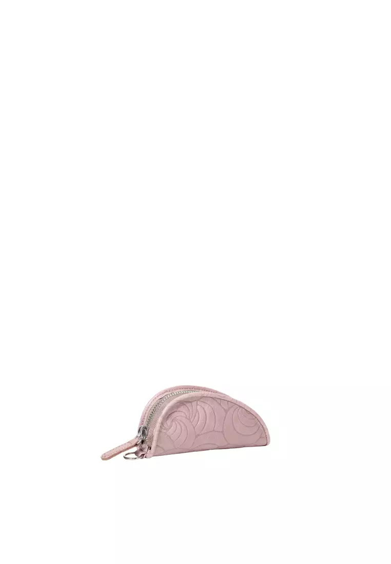 拉鏈鎖匙包 - 粉紫色