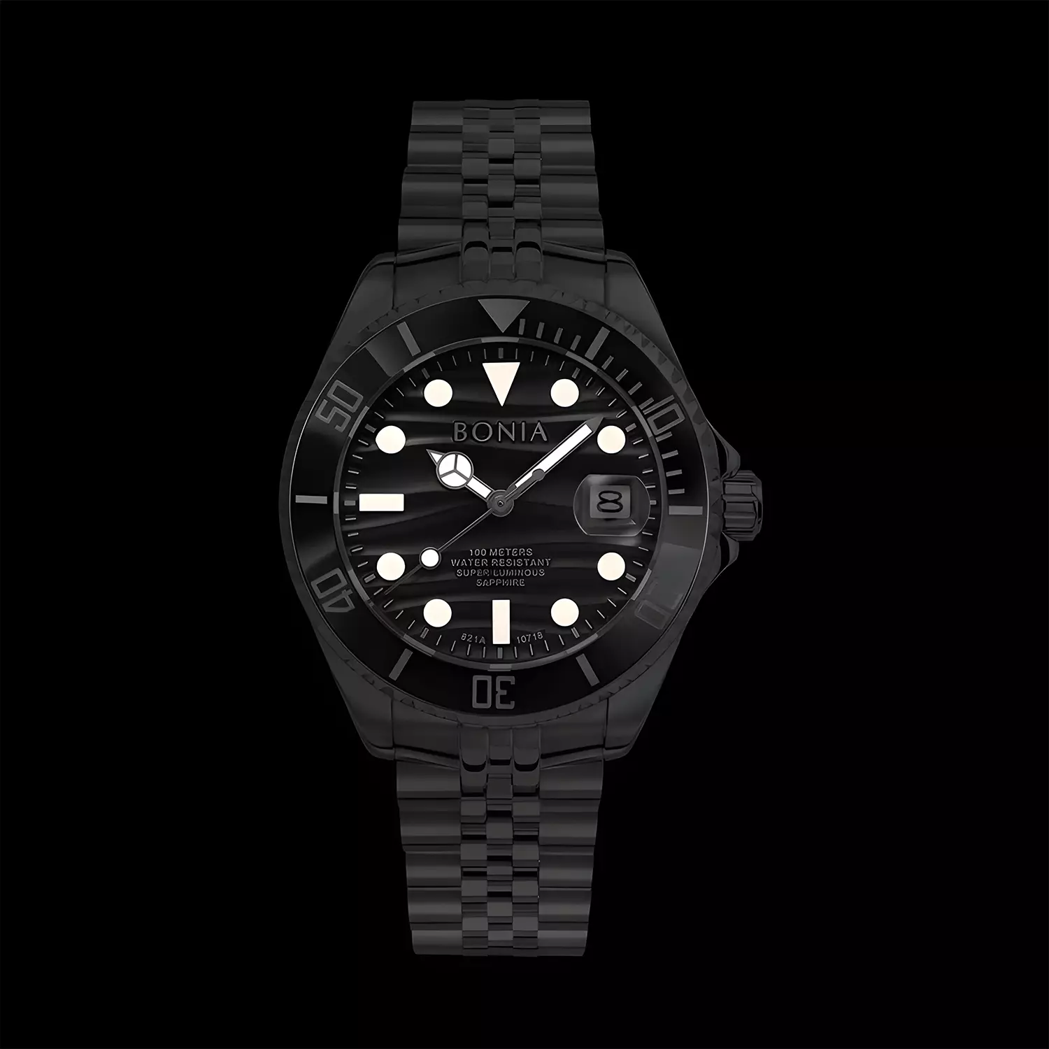 Noble Limited Edition - Jam Tangan Automatic Pria - Black Dial - All Silver Stainless Steel - BNB10718-1336LE