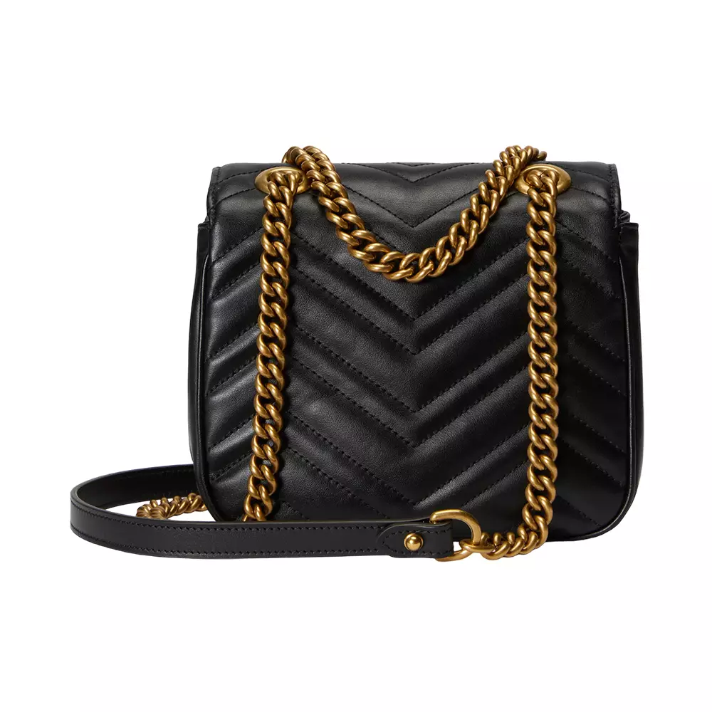 GG Mini Marmont Shoulder Bag Leather Black
