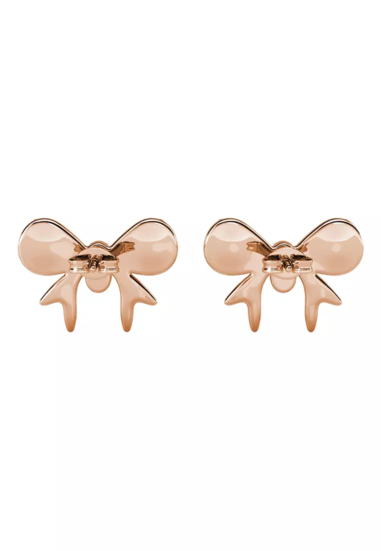 Her Jewellery Minnie Bow Earrings (Rose Gold) - Luxury Crystal Embellishments plated with 18K Gold