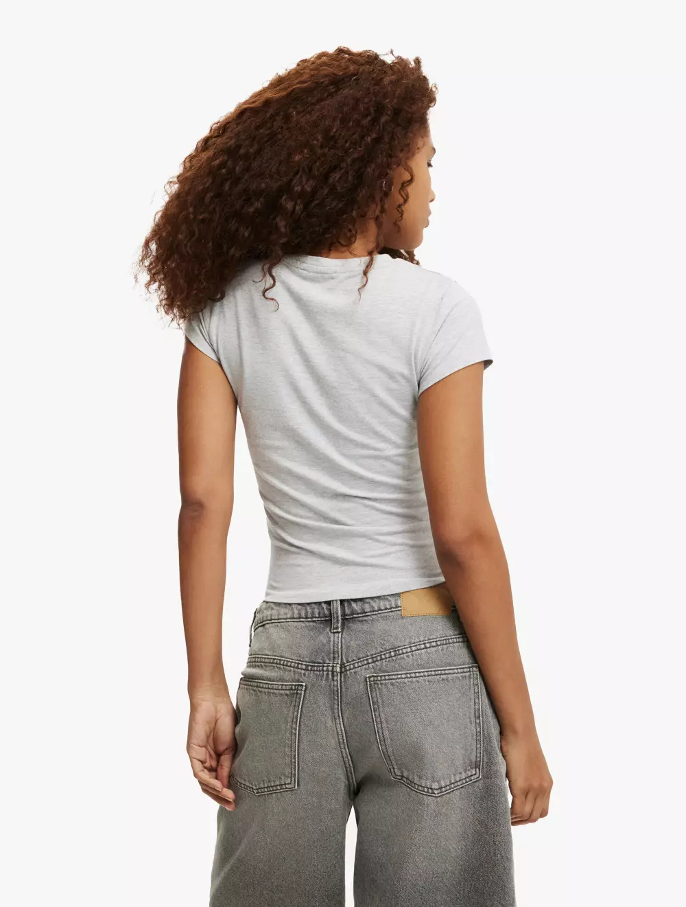 Cotton On - Atasan - All Day Crew Tee - Grey Marle