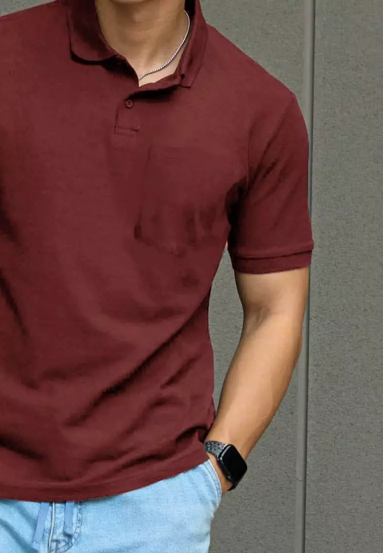 Kale MAX POCKET MAROON / Kaos Polo Pria / Kaos Pria / Kaos kerah / Polo Shirt Slim Fit