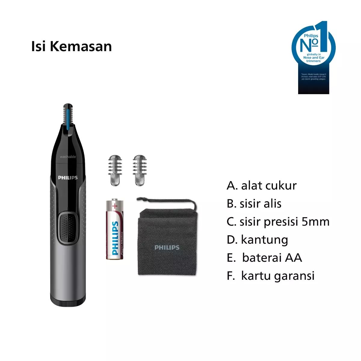 Philips Nose Trimmer NT3650/16 Pencukur Bulu Hidung