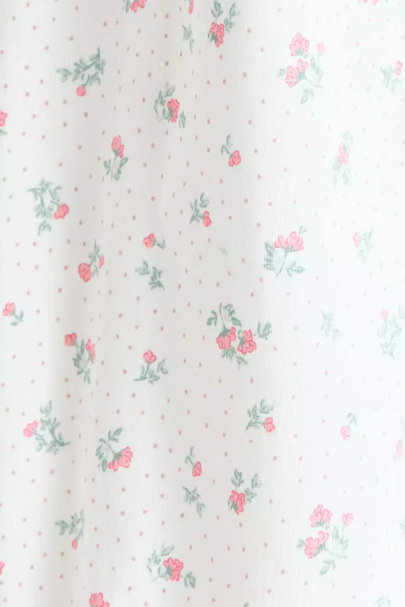 Frill-detail cotton sleepsuit