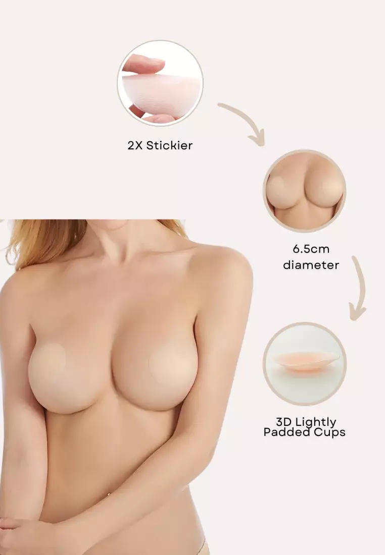 3 Packs Nipple Cover Pads in Silicone Nubra Invisible Reusable Adhesive Stick on Wedding Bra 隐形聚拢胸胸貼