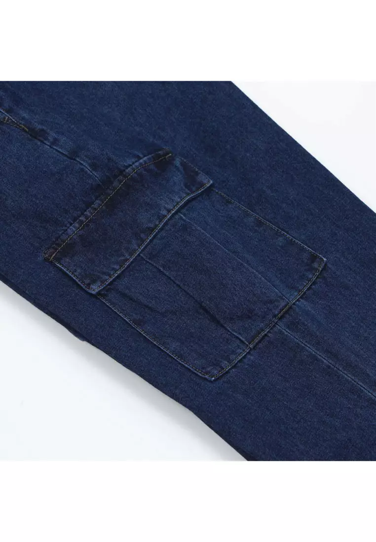 Men's Denim Mid Rise Relax Cargo Jeans 01115030