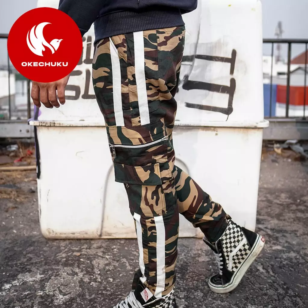 OKECHUKU Pedro  Celana Army Pria Cargo Unisex / Cargo Pants / Celana Panjang Cargo Army