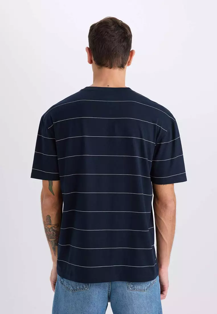 Boxy Fit Crew Neck Printed Short Sleeve T-Shirt