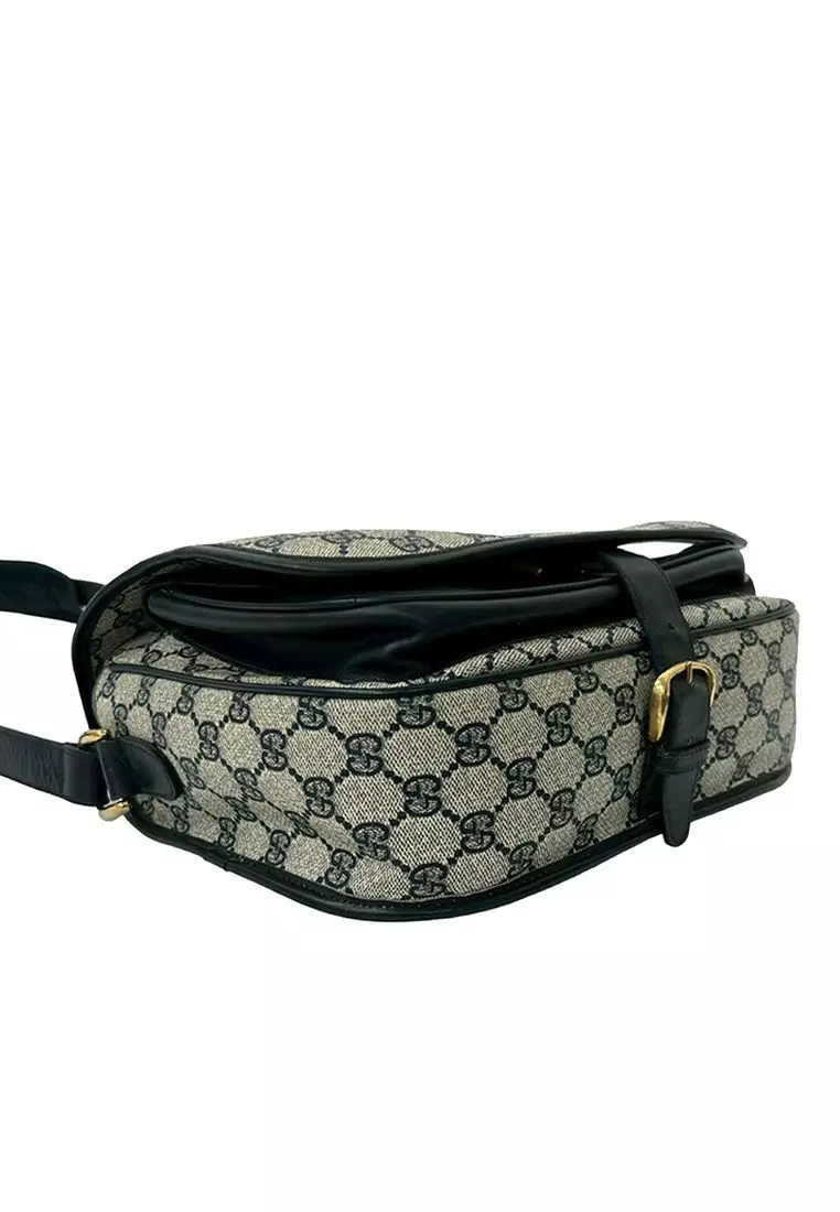 Pre-Loved Gucci Gg Supreme Horsebit Web Crossbody